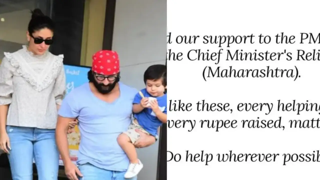 Covid 19: Kareena Kapoor, Saif Ali Khan Taimur extend support to PM CARES and Maharashtra CM’s Relief Fund